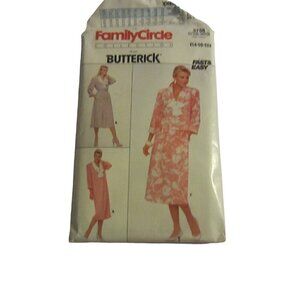 Butterick Women's Vintage Sewing Pattern 3758 Dress Top Skirt Size 14-16-18